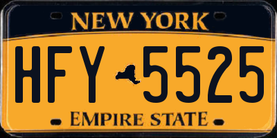 NY license plate HFY5525