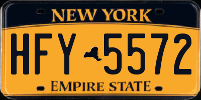 NY license plate HFY5572