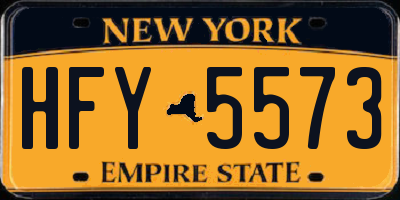 NY license plate HFY5573