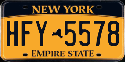 NY license plate HFY5578