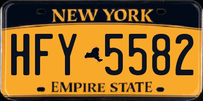 NY license plate HFY5582
