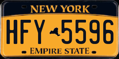 NY license plate HFY5596