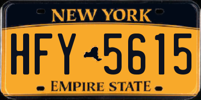 NY license plate HFY5615