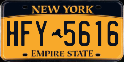 NY license plate HFY5616