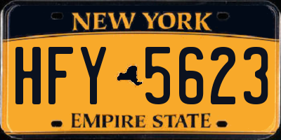 NY license plate HFY5623