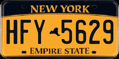 NY license plate HFY5629