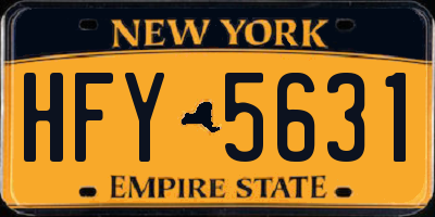 NY license plate HFY5631
