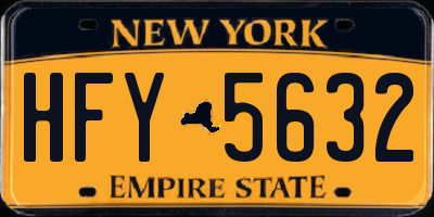 NY license plate HFY5632