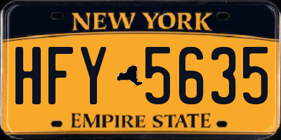 NY license plate HFY5635