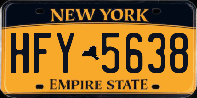 NY license plate HFY5638