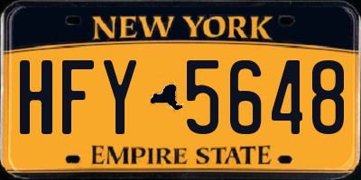 NY license plate HFY5648