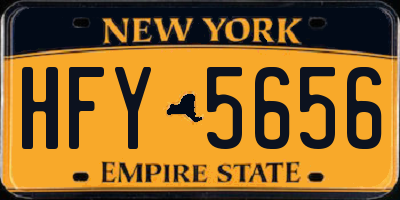 NY license plate HFY5656