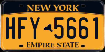 NY license plate HFY5661