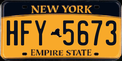 NY license plate HFY5673