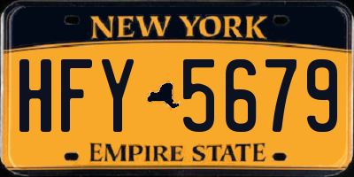 NY license plate HFY5679