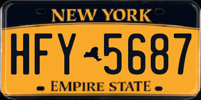 NY license plate HFY5687