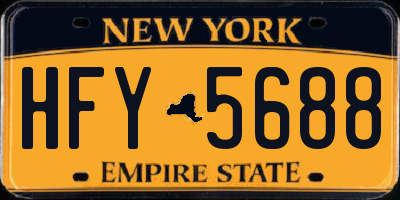 NY license plate HFY5688