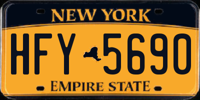 NY license plate HFY5690