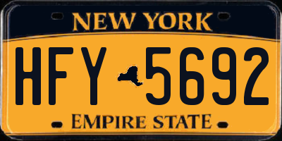 NY license plate HFY5692