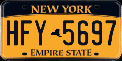 NY license plate HFY5697