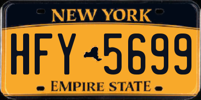 NY license plate HFY5699