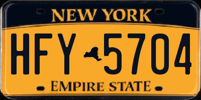 NY license plate HFY5704