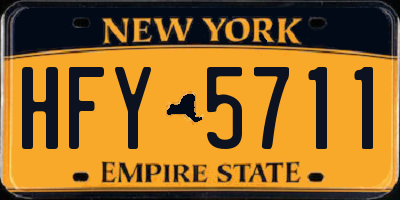NY license plate HFY5711