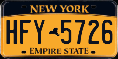NY license plate HFY5726
