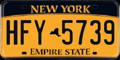 NY license plate HFY5739