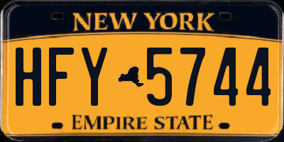 NY license plate HFY5744