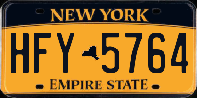 NY license plate HFY5764