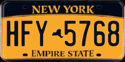 NY license plate HFY5768