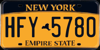 NY license plate HFY5780