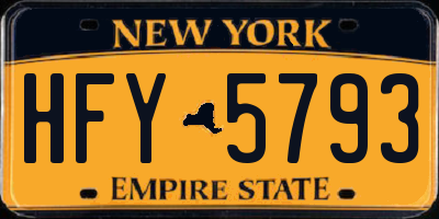 NY license plate HFY5793