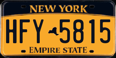 NY license plate HFY5815