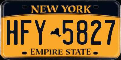 NY license plate HFY5827