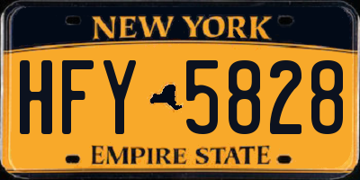 NY license plate HFY5828
