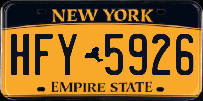NY license plate HFY5926