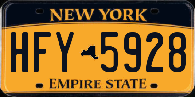 NY license plate HFY5928