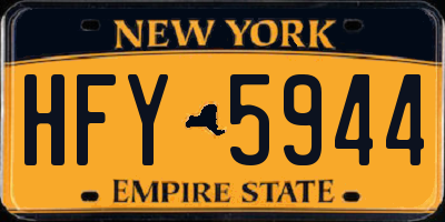 NY license plate HFY5944