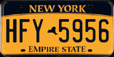 NY license plate HFY5956