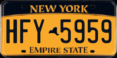 NY license plate HFY5959