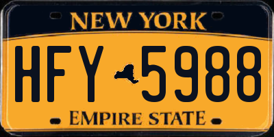 NY license plate HFY5988