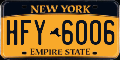 NY license plate HFY6006