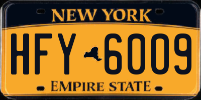 NY license plate HFY6009