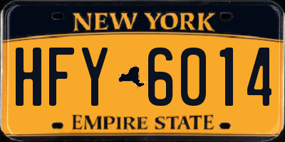 NY license plate HFY6014