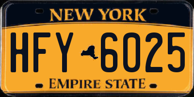 NY license plate HFY6025