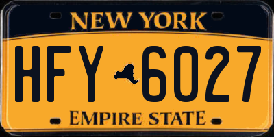NY license plate HFY6027