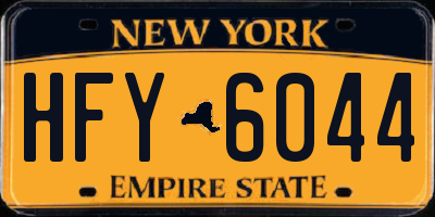 NY license plate HFY6044