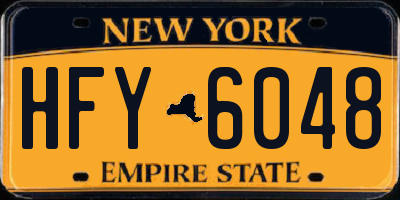 NY license plate HFY6048